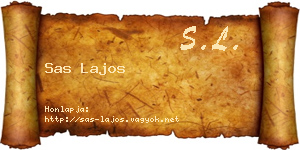 Sas Lajos névjegykártya